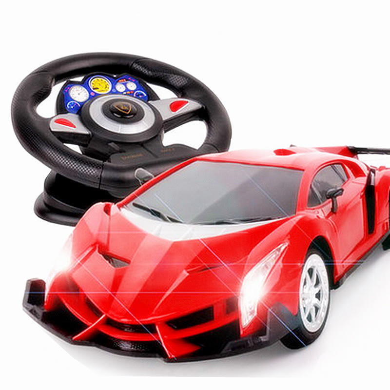 电动遥控车 充电儿童玩具汽车 方向盘 LED车灯 重力感应 漂移跑车