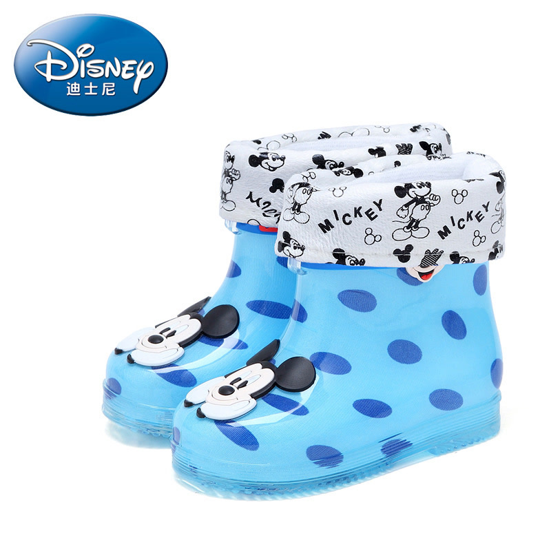 迪士尼卡通平面款 迪士尼一件代发幼儿水鞋小童幼童小孩棉套雨鞋