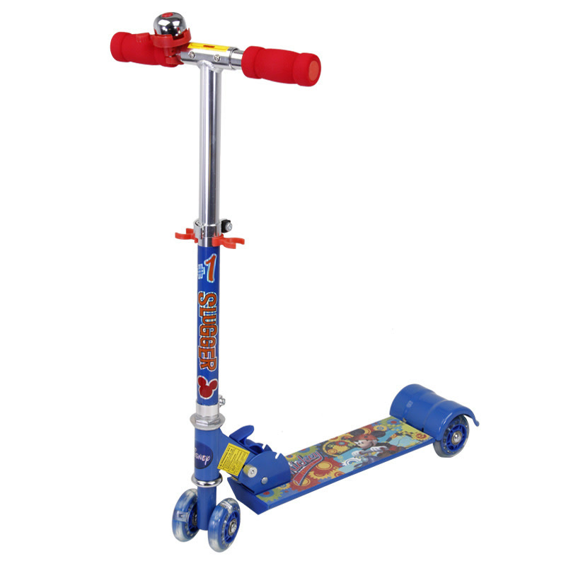 Disney/迪士尼儿童滑板车四轮闪光踏板车可调节迷你滑板车
