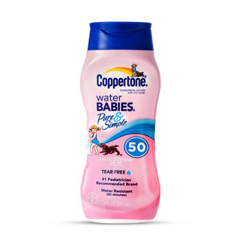 确美同（Coppertone）水宝宝纯净防晒霜 SPF50 237ml（明星同款 温和滋润 隔离紫外线 PA+++）