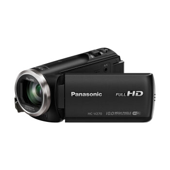 松下（Panasonic) Lumix HC-V270 高清数码摄像机 黑色 （90倍智能变焦 5轴光学防抖 WIFI/NFC ）