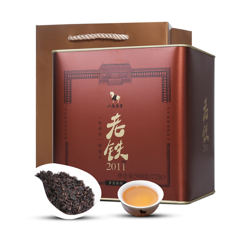 八马茶业 陈香型铁观音 乌龙茶老铁2011罐装500克