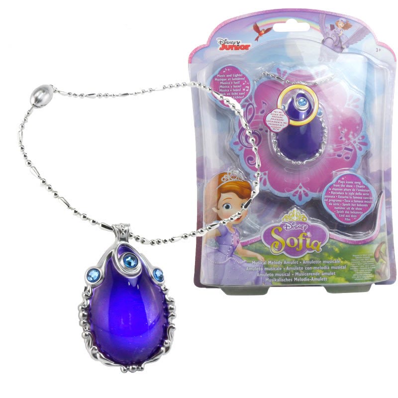 小公主苏菲亚 声光项链颈链 迪士尼公主娃娃女孩发簪皇冠玩具