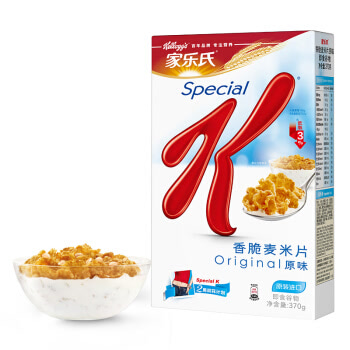 泰国进口 家乐氏（Kellogg’s）香脆麦米片营养谷物代餐 低脂即食谷物早餐370g