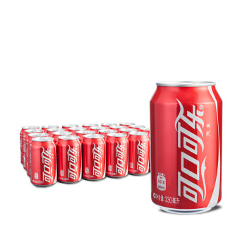 可口可乐 Coca-Cola 汽水 碳酸饮料 330ml*24罐 整箱装 可口可乐公司出品 新老包装随机发货