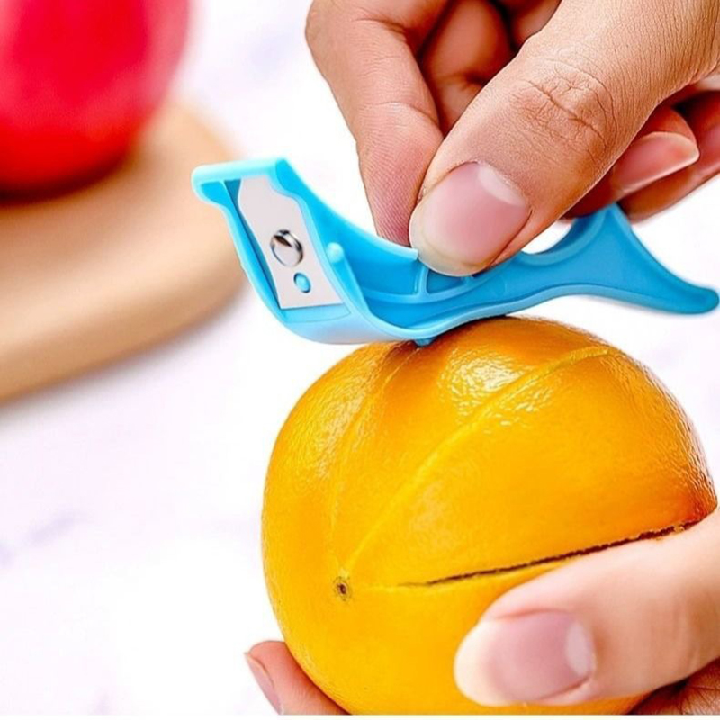 三个装海豚指环剥橙器剥柚子石榴开橙子工具创意水果快速去皮器